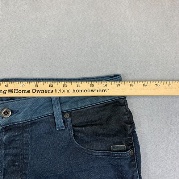 G Star Raw Mens Pants 33 Blue Black Colorblock Denim Jeans Arc 3D Slim 33x32 - Picture 8 of 15
